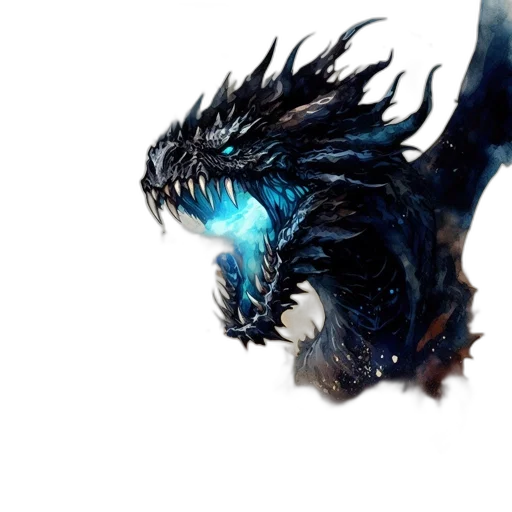 dragon, creature, animal, mask, concept art, fantasy art, photorealistic, 3d render transparent PNG cut-out