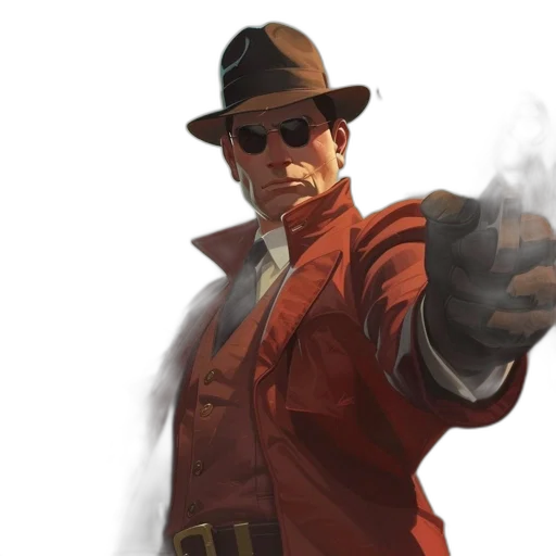 jacket, staff, hat, weapon, concept art, comic book art, photorealistic, fantasy art transparent PNG cut-out