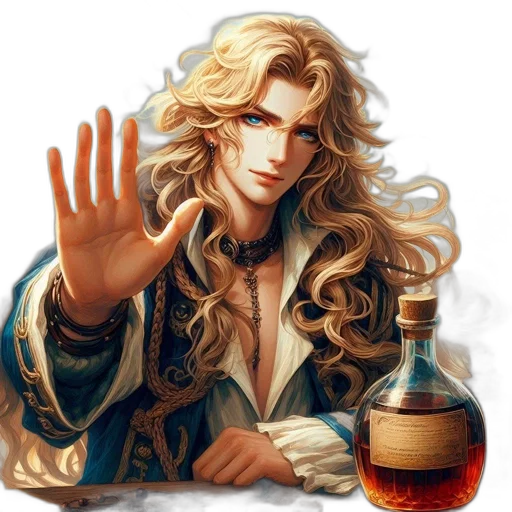fantasy art, pixel art, vaporwave, photorealistic, young, man, blonde, hair transparent PNG cut-out