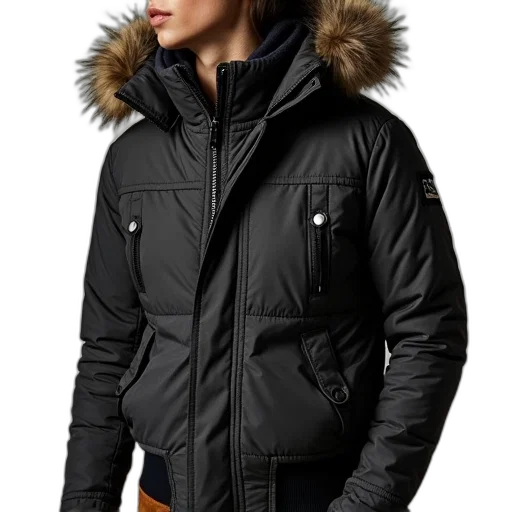jacket, superdryche, quilted, det, hood transparent PNG cut-out