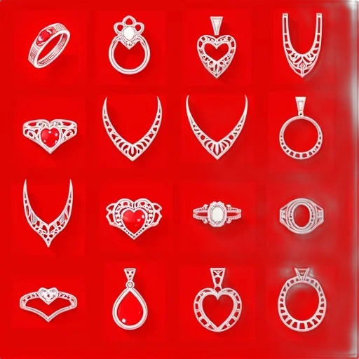 jewelry, crown, red, collection, designs, displayed, background, include transparent PNG cut-out