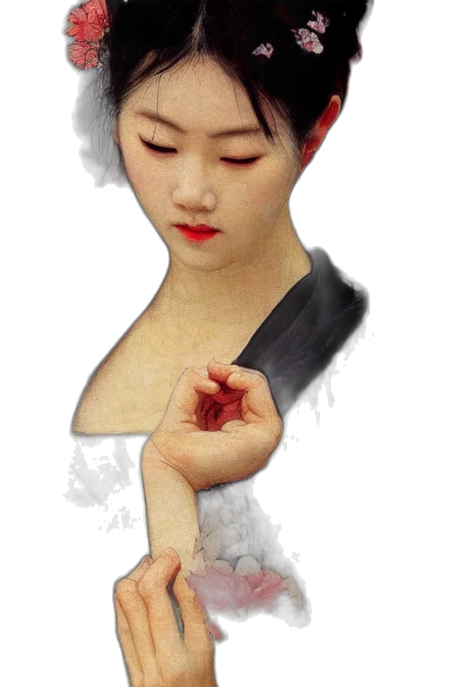 jewelry, staff, flower, photorealistic, oil painting, fantasy art, pixel art, red transparent PNG cut-out
