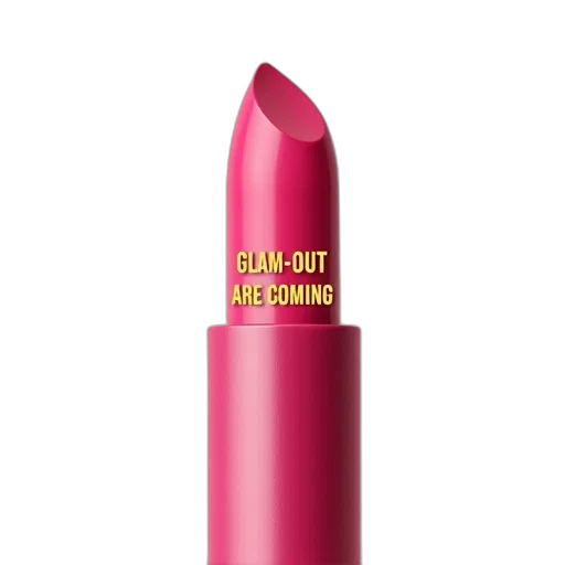 second, image, close-up, single, pink, lipstick, words, glam-out transparent PNG cut-out