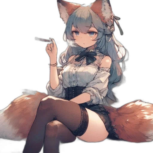 staff, animal, creature, dress, anime, fantasy art, pixel art, concept art transparent PNG cut-out