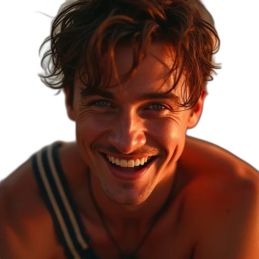 face, photorealistic, queer, complete transparent PNG cut-out