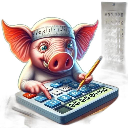 pig, large, ears, measuring, tape, head, sits, desk transparent PNG cut-out