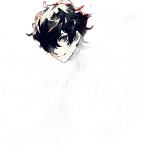 mask, face, hair, creature, concept art, anime, pixel art, watercolor transparent PNG cut-out