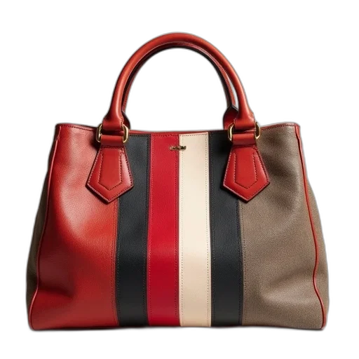 red, tory, bag, stripe transparent PNG cut-out