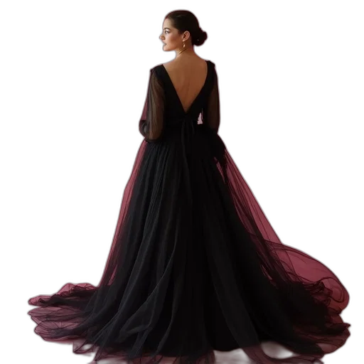 dress, dark, black, pink transparent PNG cut-out