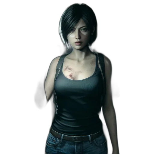 dress, jacket, face, weapon, concept art, photorealistic, 3d render, pixel art transparent PNG cut-out
