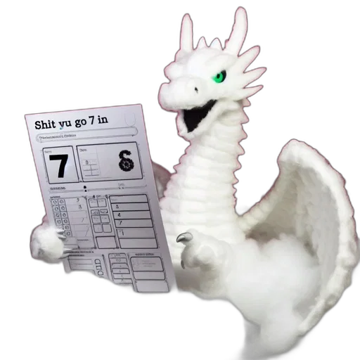 dragon, creature, animal, staff, 3d render, concept art, pixel art, white transparent PNG cut-out