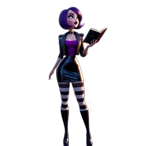 staff, dress, robot, concept art, 3d render, comic book art, cartoon, dark transparent PNG cut-out