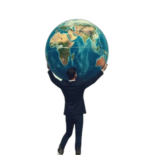 staff, umbrella, 3d render, man transparent PNG cut-out