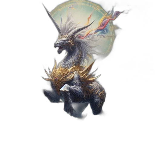 dragon, creature, hat, mask, concept art, fantasy art, watercolor, photorealistic transparent PNG cut-out