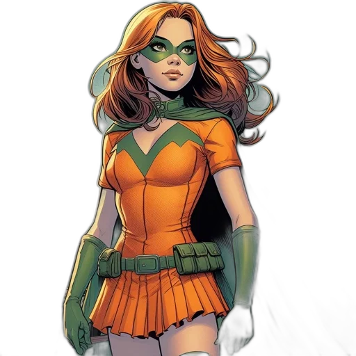 comic book art, concept art, fantasy art, cartoon, green, earth tones, colorful, female transparent PNG cut-out