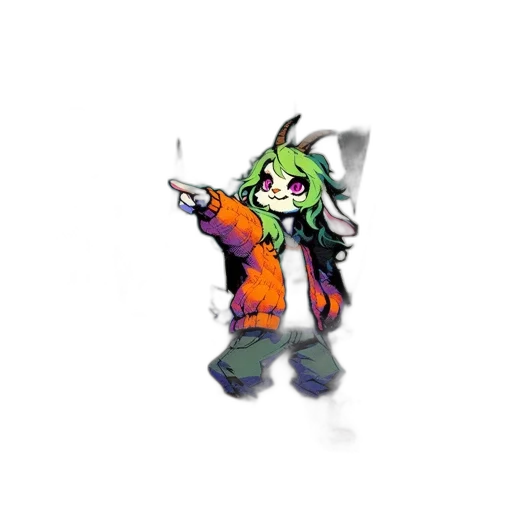 staff, weapon, jacket, creature, pixel art, concept art, fantasy art, cartoon transparent PNG cut-out