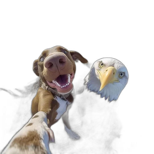 animal, photorealistic, 3d render, concept art, oil painting, snow, humorous, digital transparent PNG cut-out