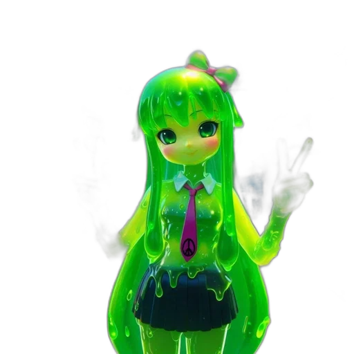 staff, creature, dress, weapon, 3d render, concept art, anime, vaporwave transparent PNG cut-out