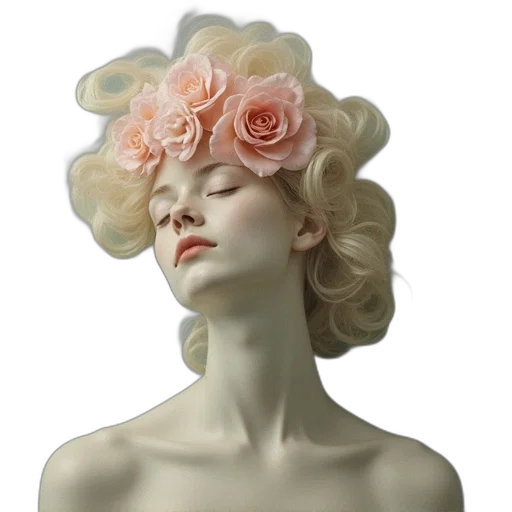 crown, hat, flower, mask, photorealistic, 3d render, oil painting, concept art transparent PNG cut-out