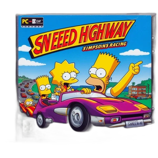 car, video, game, sneeded, highway, simpsons, racing, simpson transparent PNG cut-out