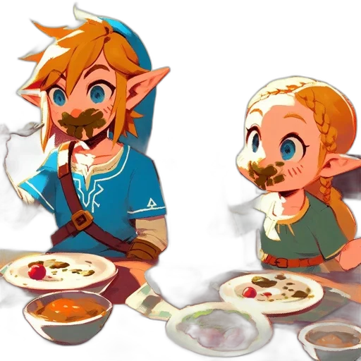 food, concept art, pixel art, fantasy art, watercolor, pastel, golden, colorful transparent PNG cut-out