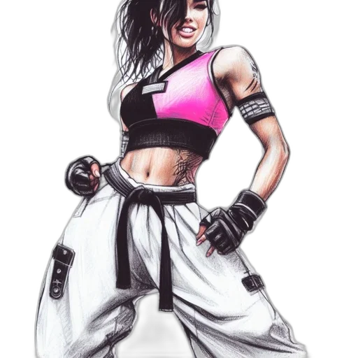 concept art, photorealistic, comic book art, watercolor, illustration, portrays, woman, black transparent PNG cut-out
