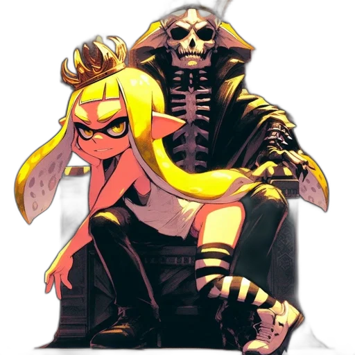 crown, mask, staff, jacket, concept art, pixel art, comic book art, anime transparent PNG cut-out