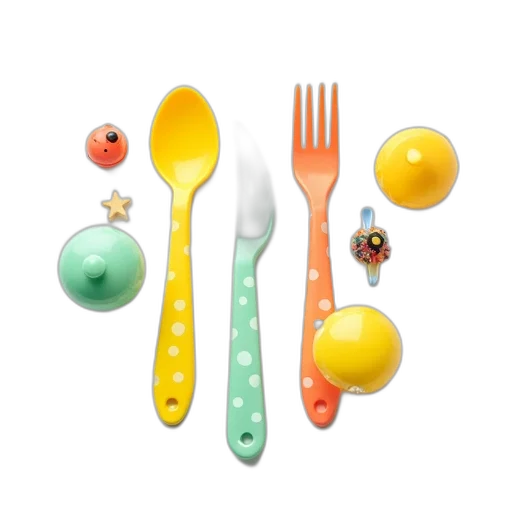 food, jewelry, 3d render, colorful, pastel, neon, set, plastic transparent PNG cut-out