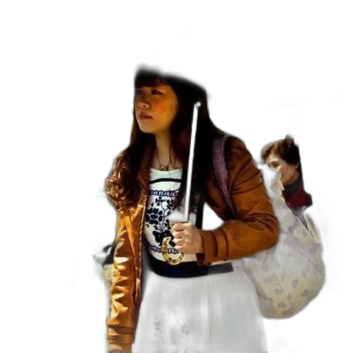 jacket, dress, face, photorealistic transparent PNG cut-out