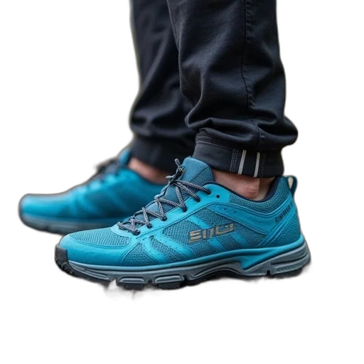 shoes, 3d render, photorealistic, blue transparent PNG cut-out