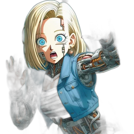 weapon, staff, robot, face, comic book art, concept art, cartoon, pixel art transparent PNG cut-out