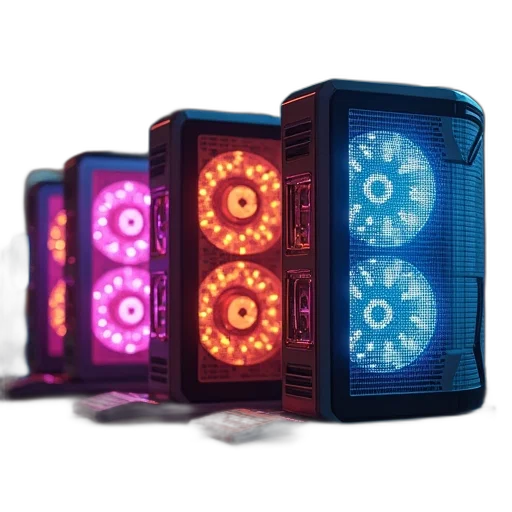 cyberpunk, 3d render, neon lights, neon transparent PNG cut-out