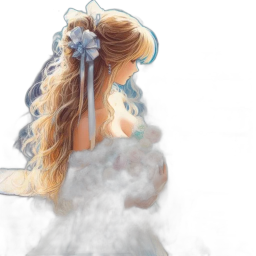dress, staff, hair, crown, fantasy art, photorealistic, watercolor, concept art transparent PNG cut-out