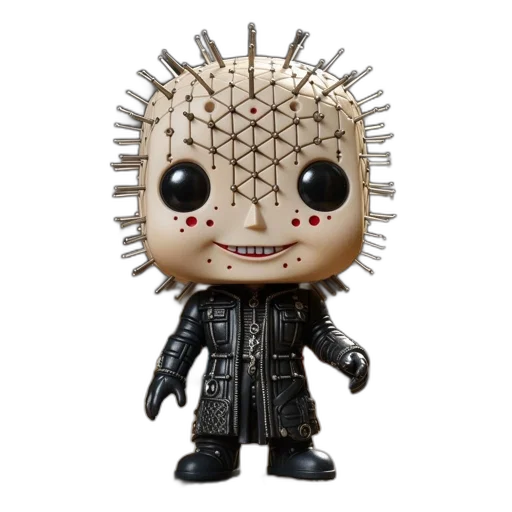 funko, pop, toy, dressed, like, hellraiser, character, stands transparent PNG cut-out