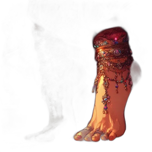 shoes, creature, crown, staff, concept art, watercolor, fantasy art, pixel art transparent PNG cut-out