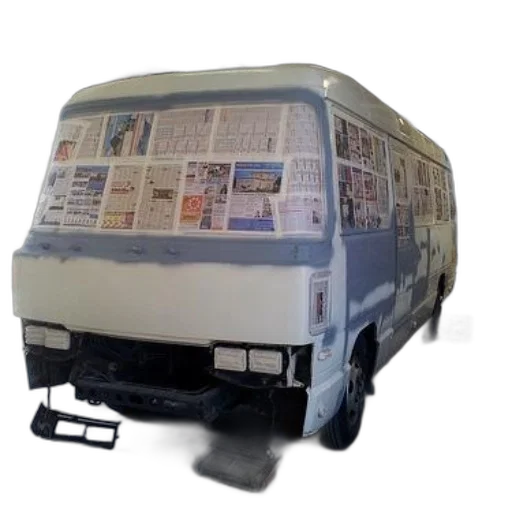 car, furniture, weapon, robot, 3d render, white, bus, newspapers transparent PNG cut-out