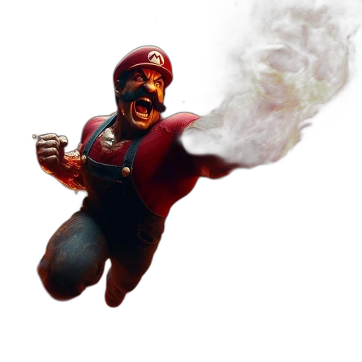 mask, concept art, comic book art, photorealistic, 3d render, fire, fiery, cathedral-like transparent PNG cut-out