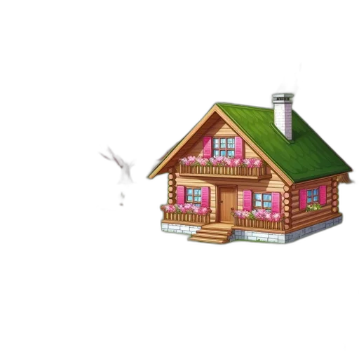 furniture, building, 3d render, pixel art, concept art, photorealistic, snow, house transparent PNG cut-out