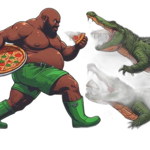 food, creature, concept art, fantasy art, pixel art, comic book art, green, large transparent PNG cut-out