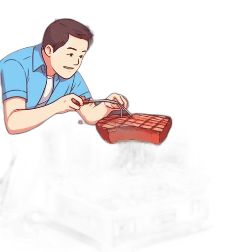furniture, food, cartoon, concept art, photorealistic, 3d render, red, man transparent PNG cut-out