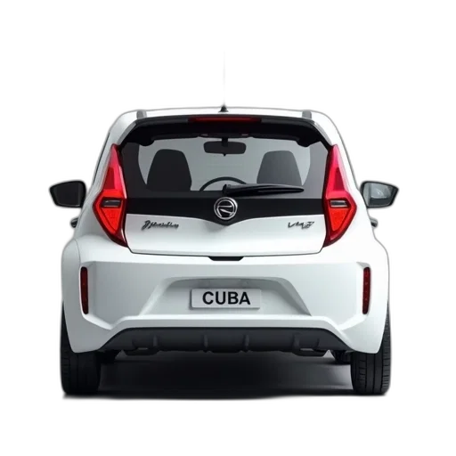 car, white, hatchback, black, roof, red, taillight, shown transparent PNG cut-out