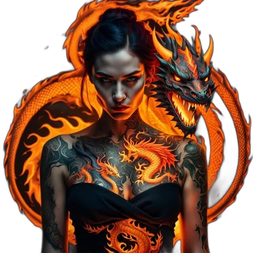 dragon, fantasy art, concept art, pixel art, comic book art, fire, red, dark transparent PNG cut-out