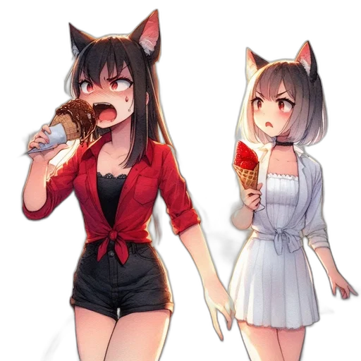 food, dress, animal, anime, pixel art, concept art, fantasy art, red transparent PNG cut-out