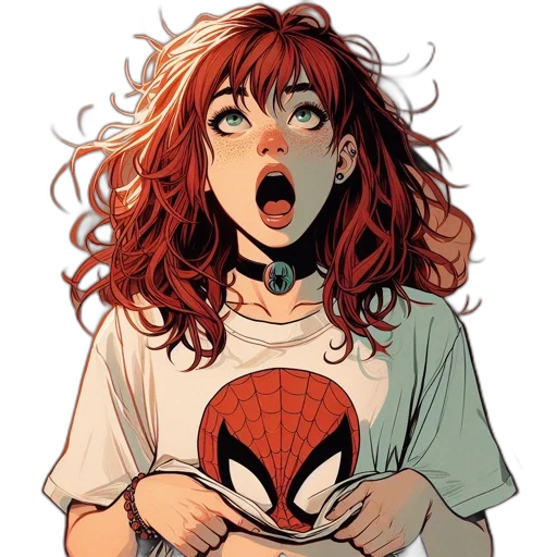 face, comic book art, concept art, cartoon, pixel art, young, woman, striking transparent PNG cut-out