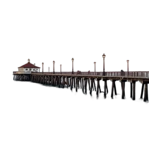 building, staff, 3d render, photorealistic, concept art, beach, fog, pier transparent PNG cut-out