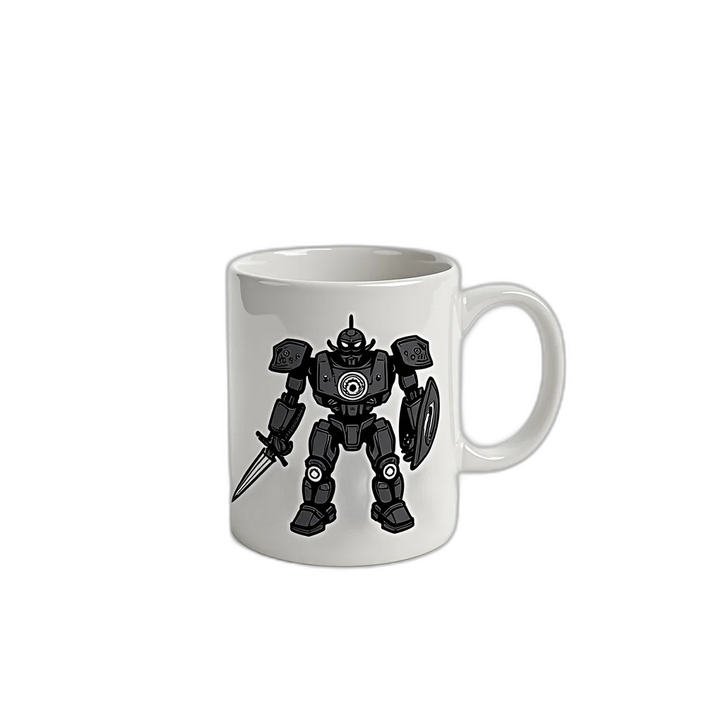 robot, weapon, 3d render, concept art, pixel art, fantasy art, white, ceramic transparent PNG cut-out