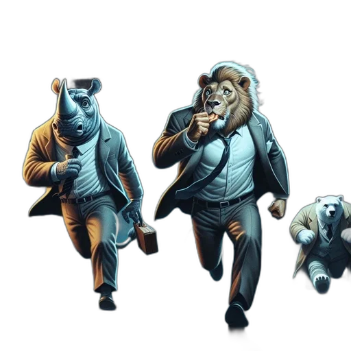 concept art, comic book art, cartoon, 3d render, blue, three, anthropomorphic, animals transparent PNG cut-out