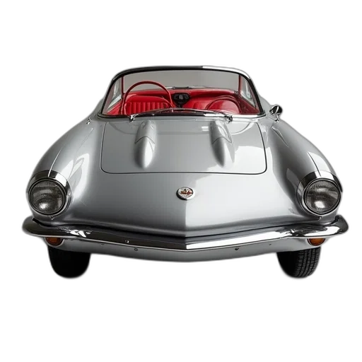 car, 3d render, silver, corvette, red, interior, windows transparent PNG cut-out