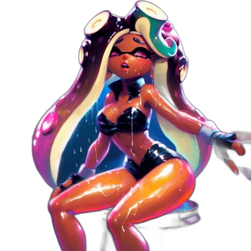concept art, pixel art, 3d render, fantasy art, neon, pastel, animate, female transparent PNG cut-out