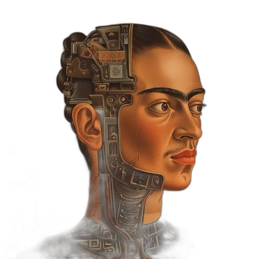 robot, face, mask, crown, concept art, cyberpunk, photorealistic, fantasy art transparent PNG cut-out